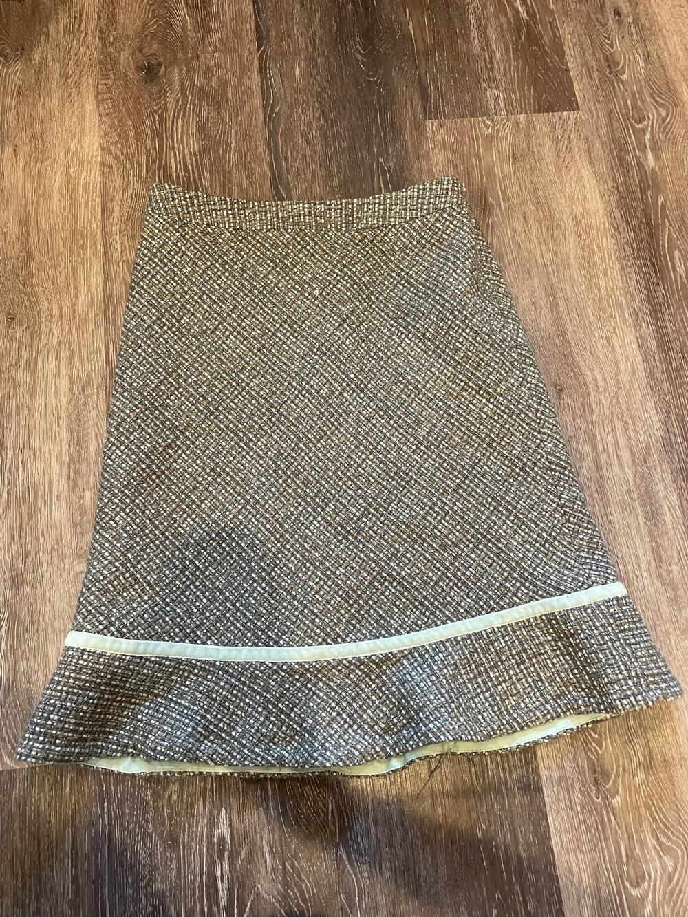 vintage gap tweed midi wool blend skirt